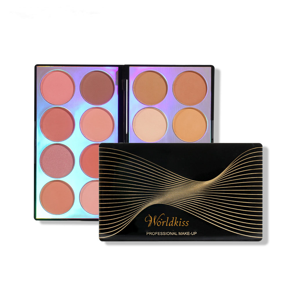 Paleta de sombras de ojos multifunción que también aplica colorete y resaltado para maquillaje profesional