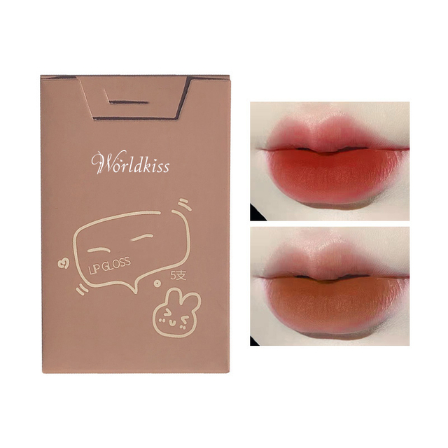 Juego de brillo de labios líquido mate líquido de alto pigmento, cosméticos para maquillaje diario